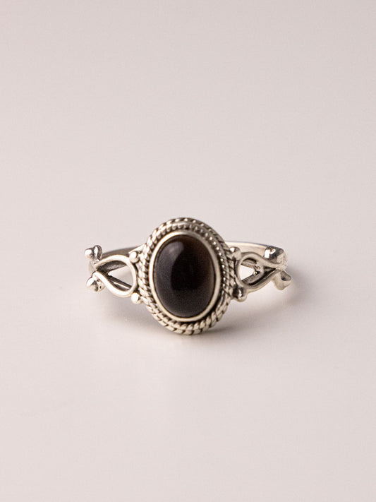 HALLEY SILVER RING - Black Onyx