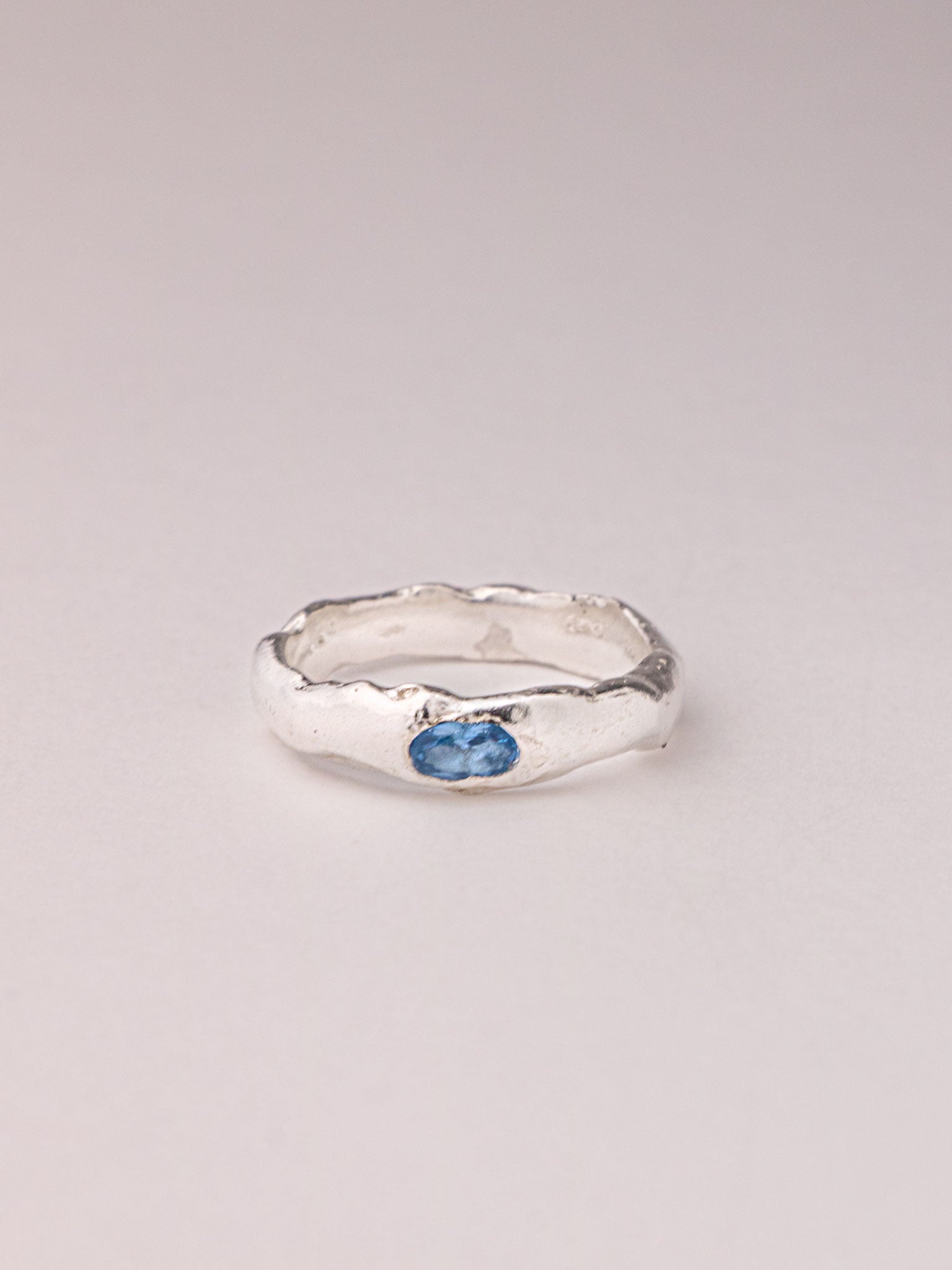 Χειροποίητo χυτό ασημένιο δαχτυλίδι με ζιργκόν