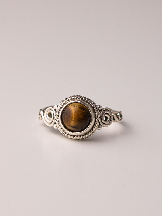 LUNAIRE SILVER RING - Tiger's Eye
