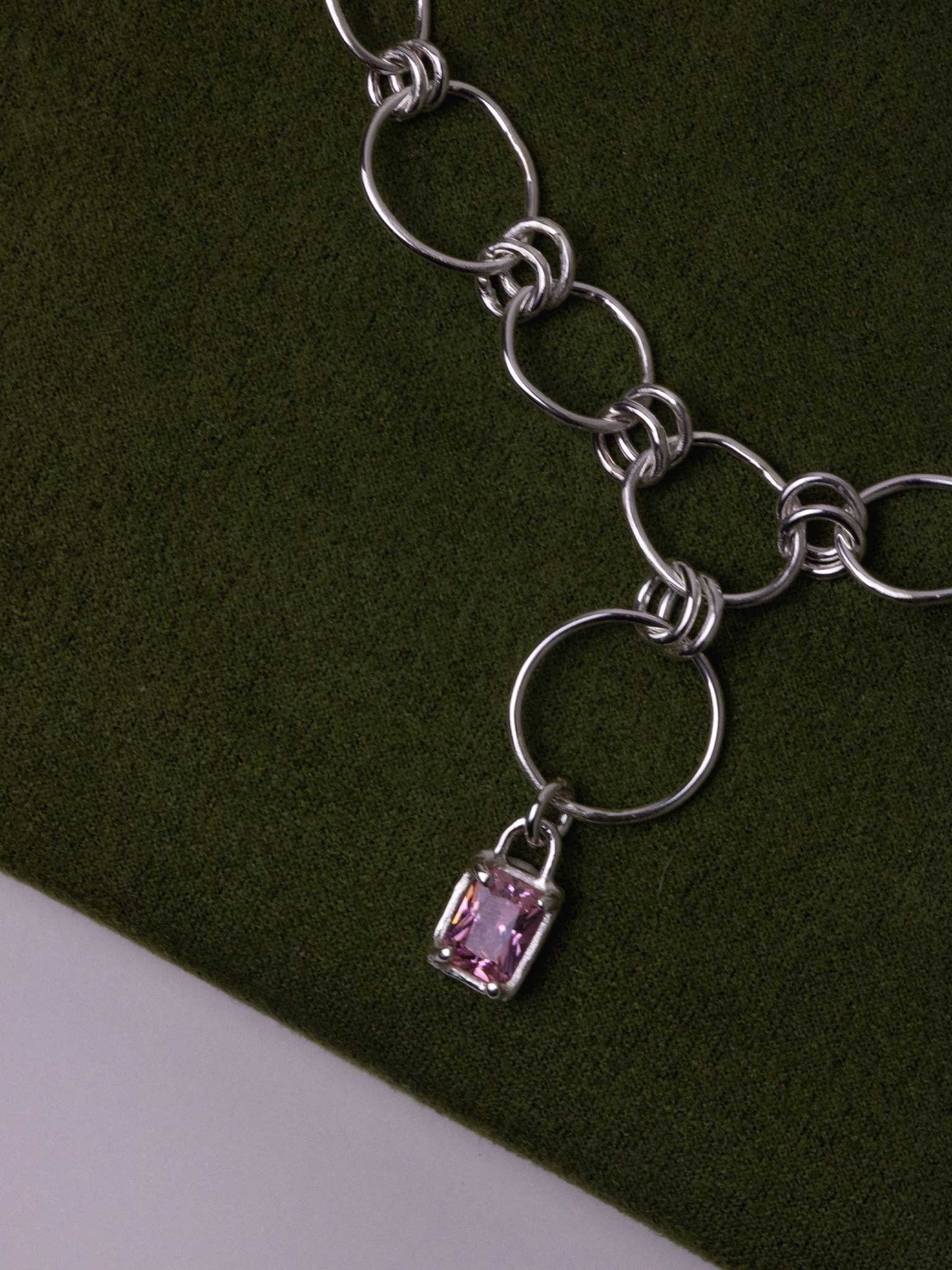 MESSALINA SILVER CHAIN - Ροζ