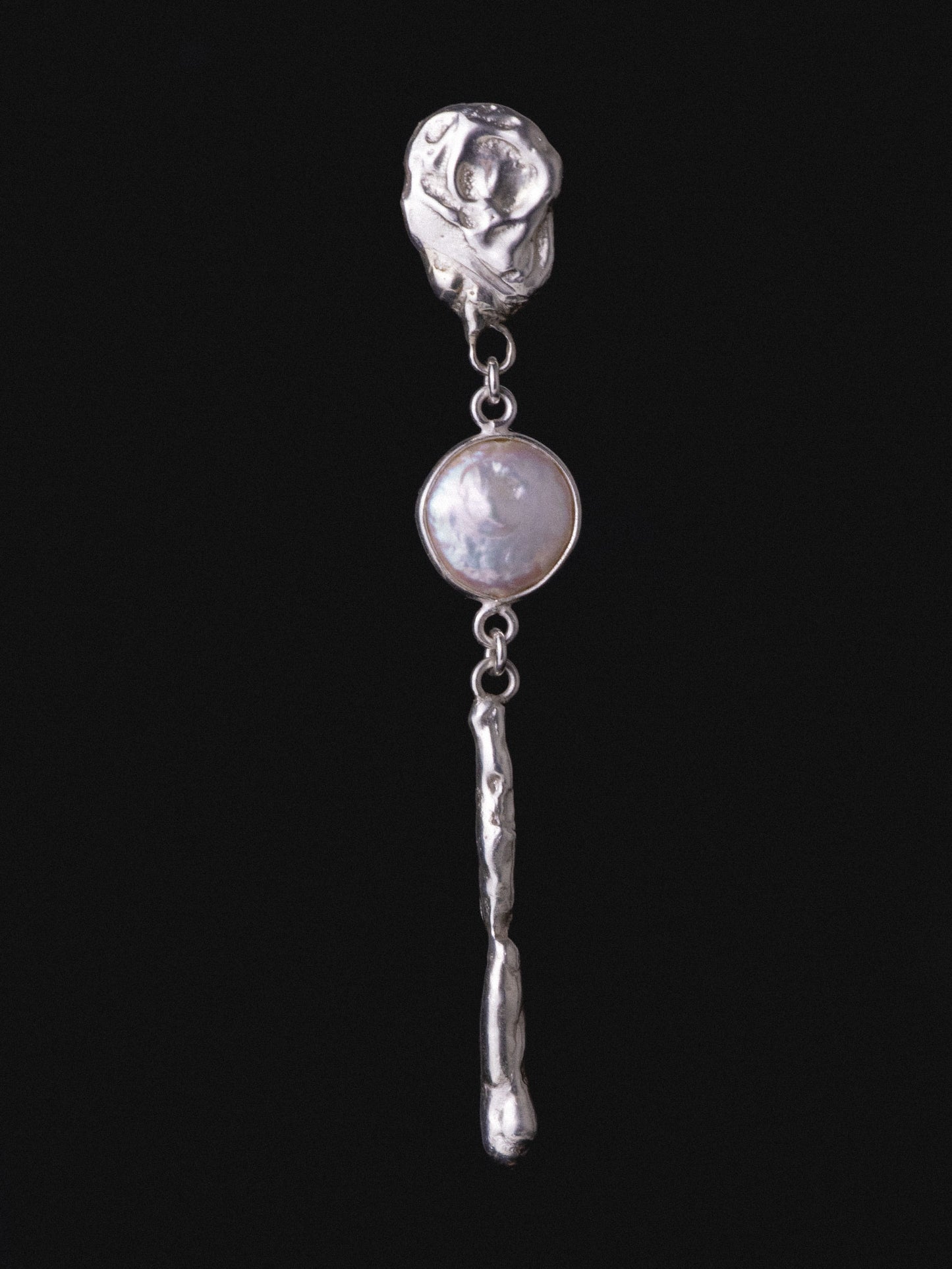 Χειροποίητα κρεμαστά σκουλαρίκια από ασήμι 999 με Φίλντισι