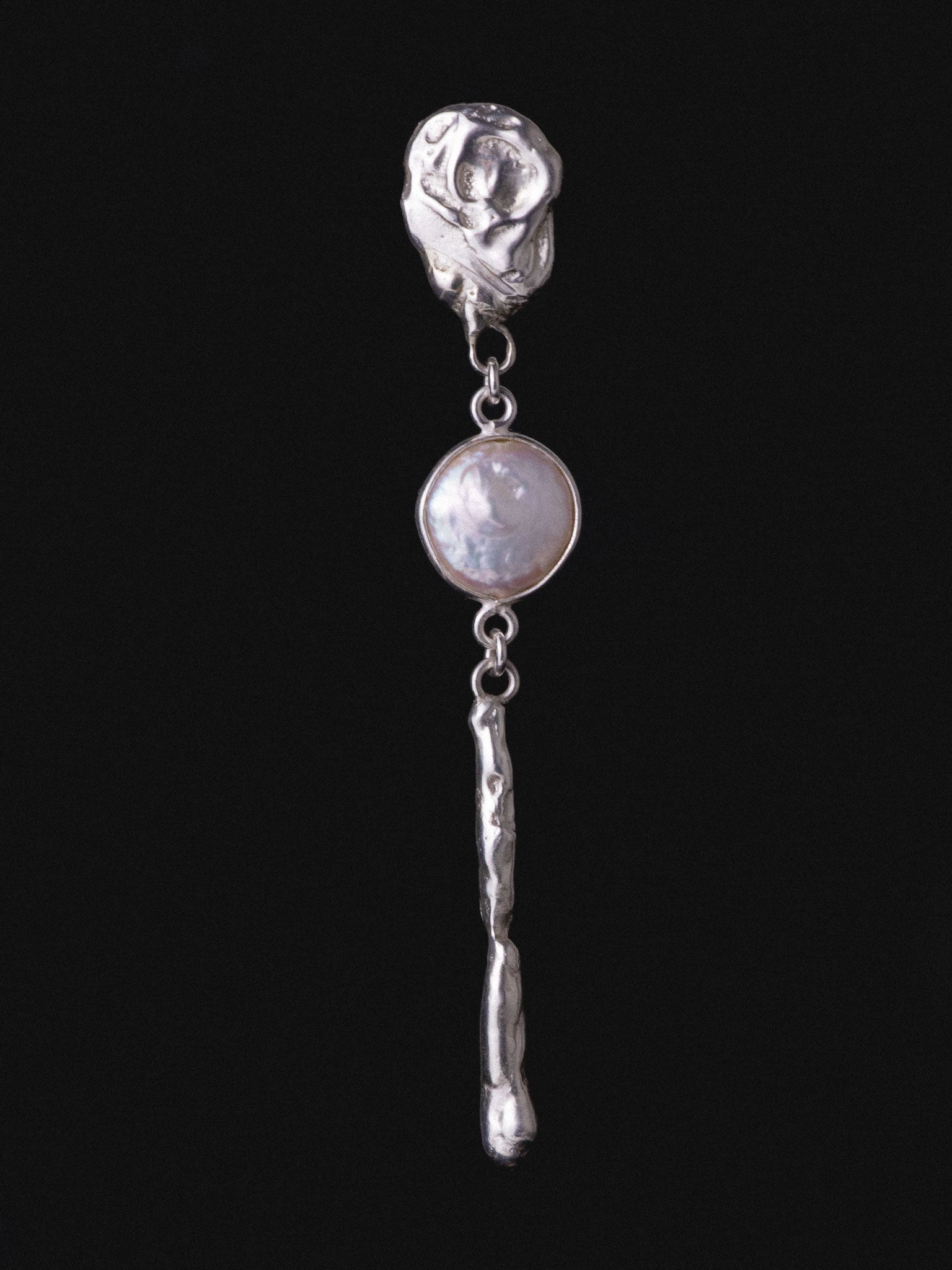 Χειροποίητα κρεμαστά σκουλαρίκια από ασήμι 999 με Φίλντισι