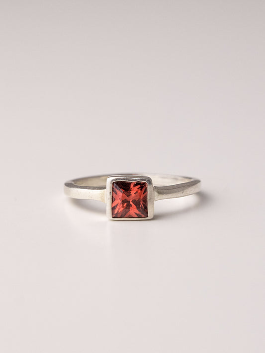 PHOENIX SILVER RING - Red