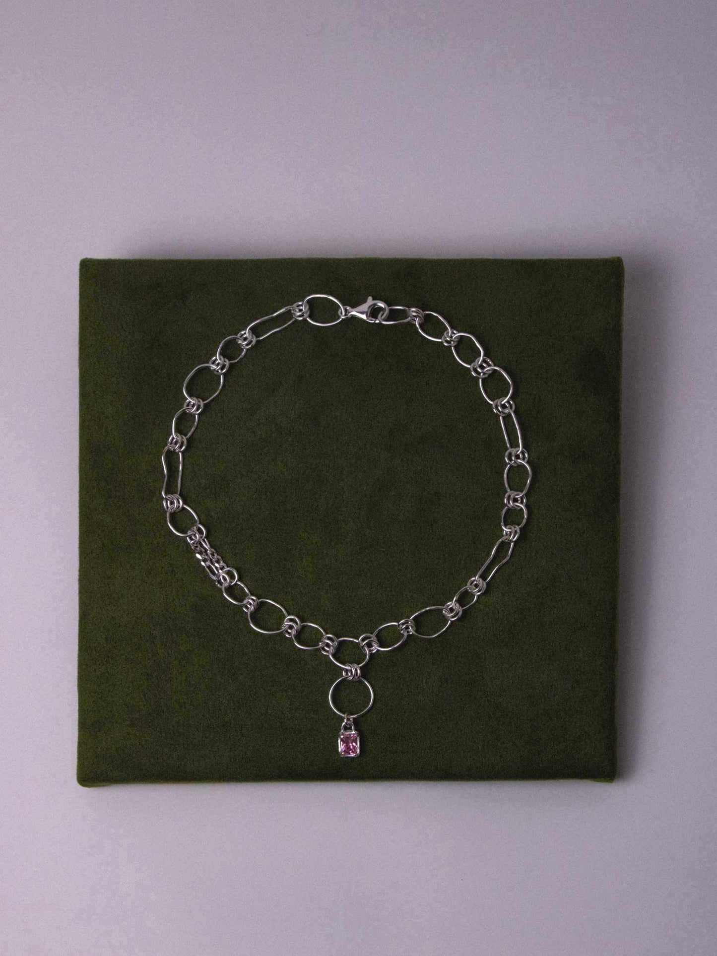 MESSALINA SILVER CHAIN - Ροζ