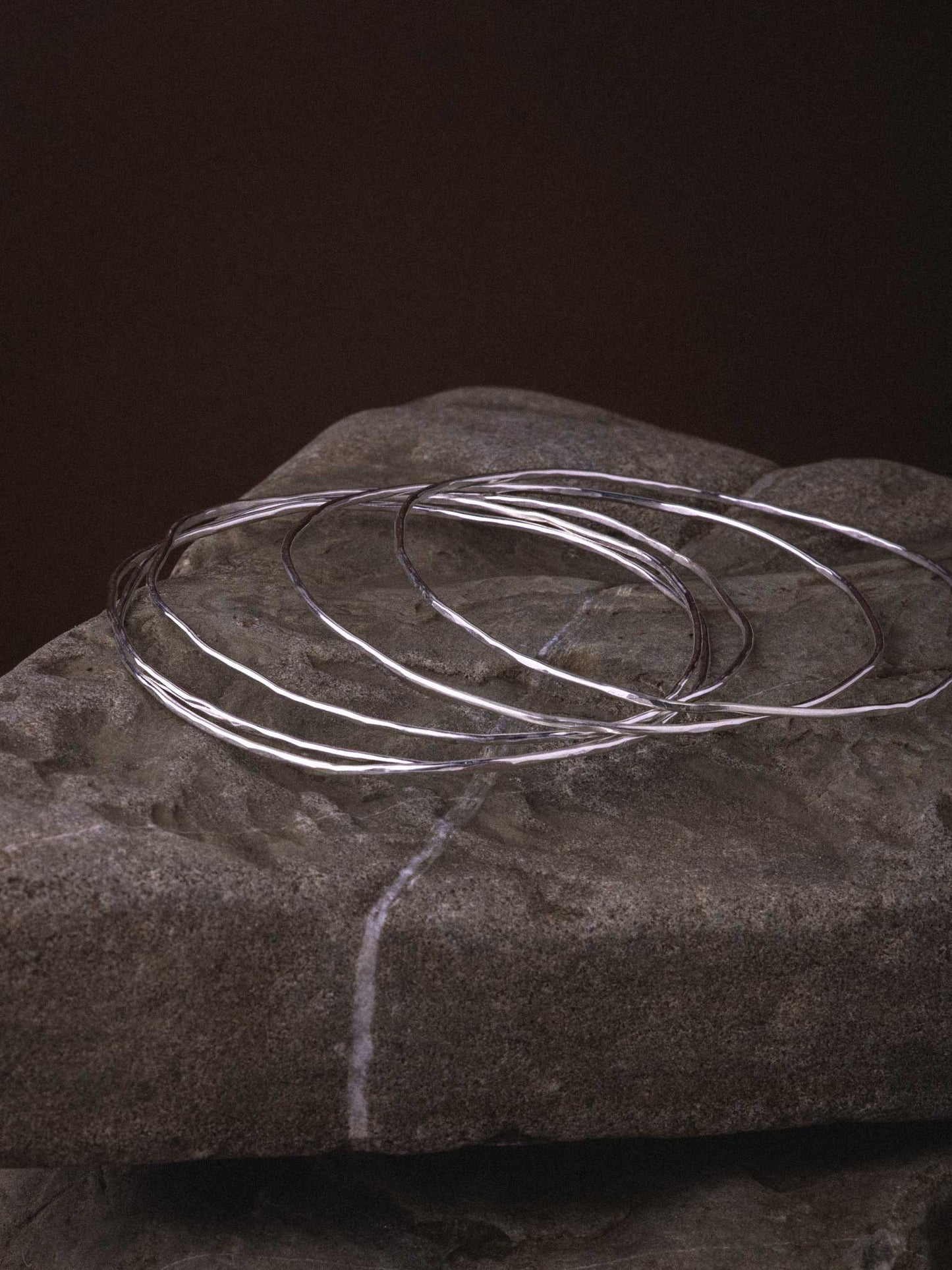 CLEOPATRA SILVER BANGLES - Set of 5