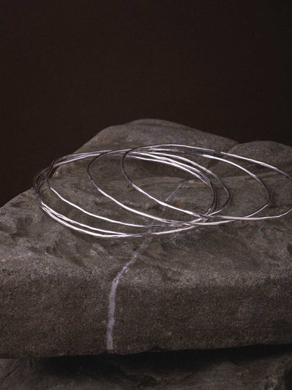CLEOPATRA SILVER BANGLES - Set of 5