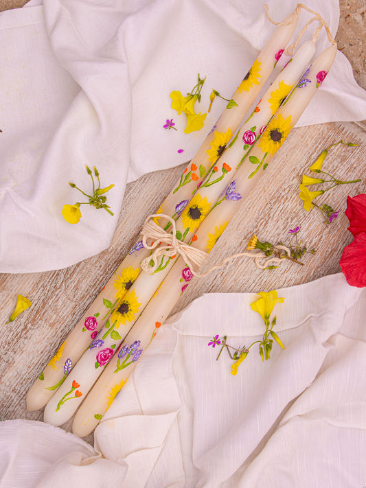 Λαμπάδα Flora - Set of 3