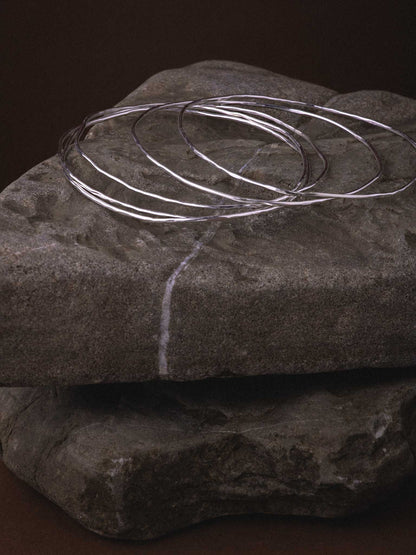 CLEOPATRA SILVER BANGLES - Set of 5