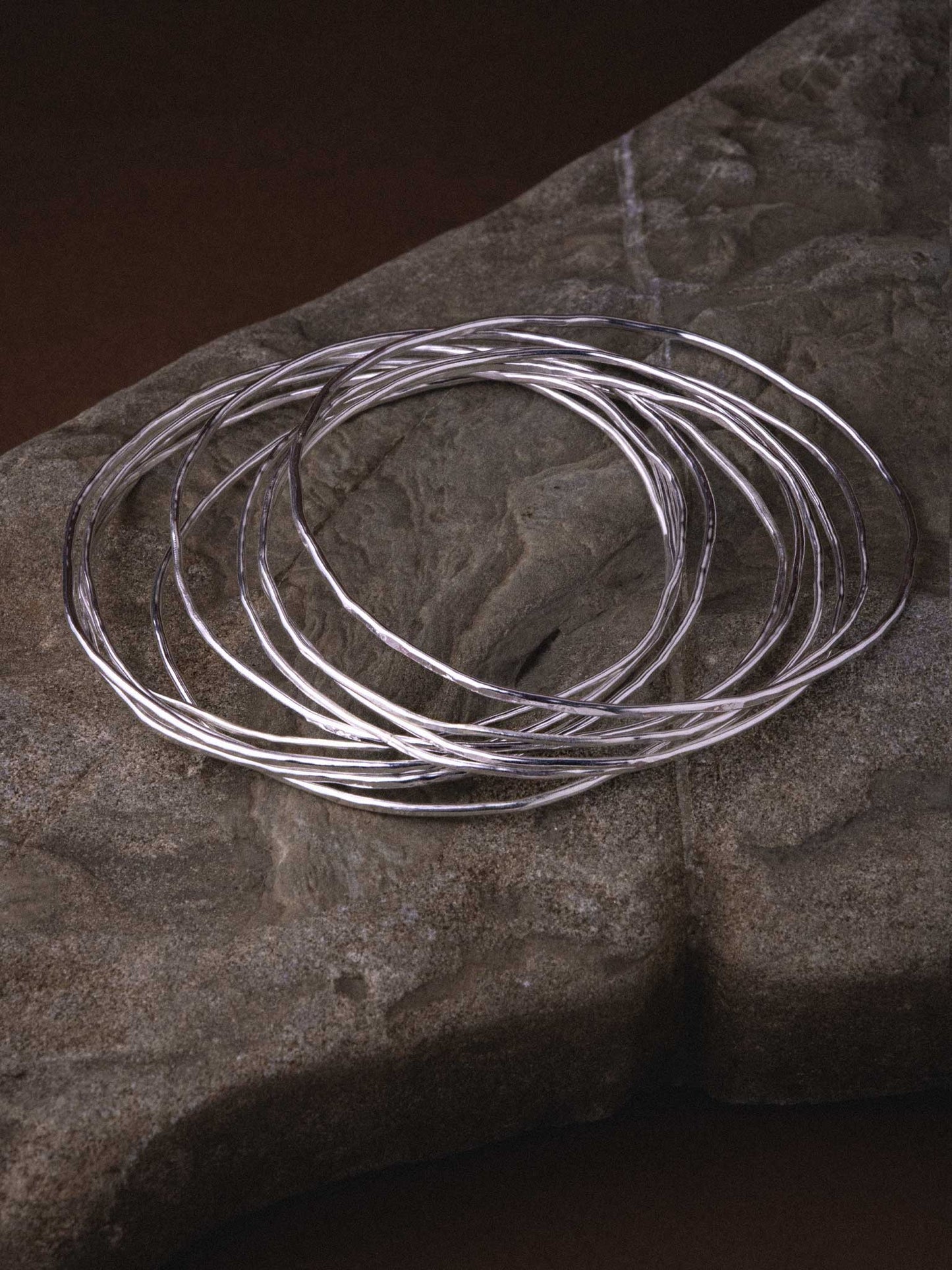 NEFERTITI SILVER BANGLES - SET OF 10