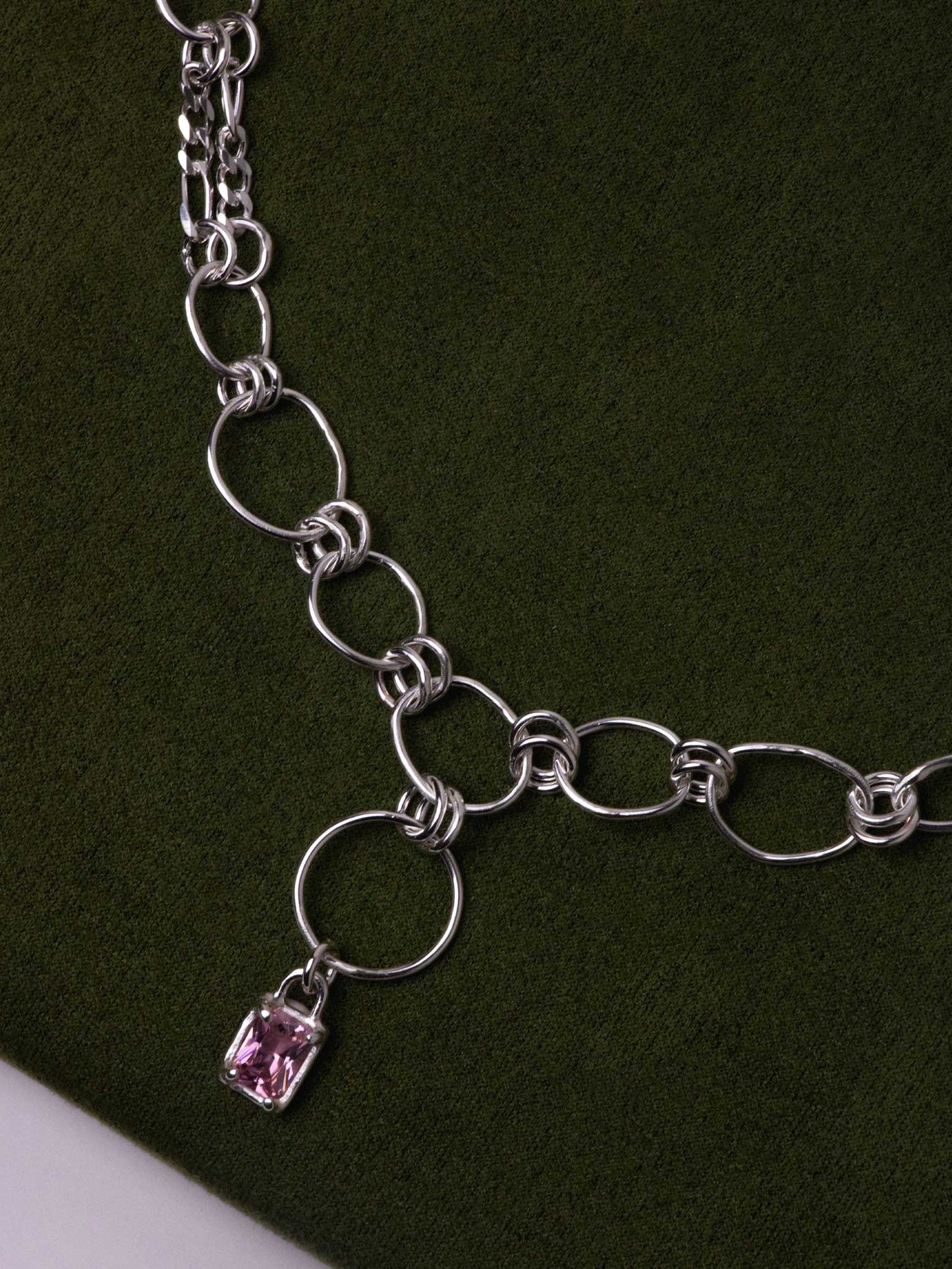 MESSALINA SILVER CHAIN - Ροζ