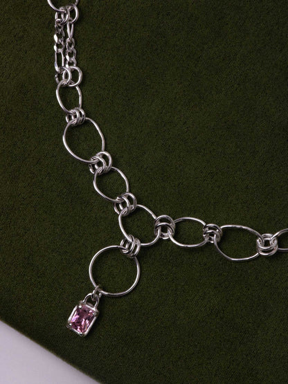 MESSALINA SILVER CHAIN - Ροζ