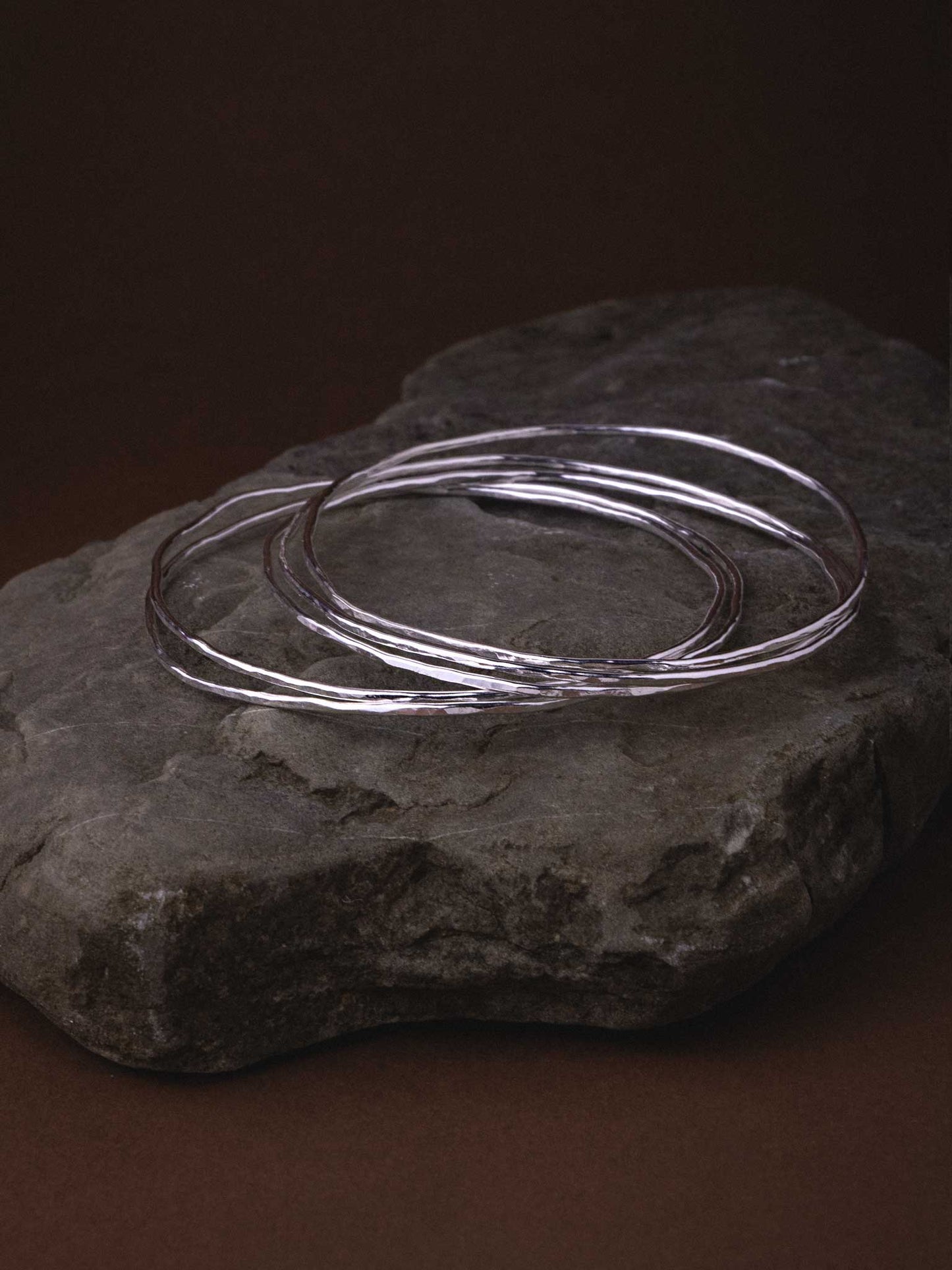 ISIDA SILVER BANGLES - SET OF 5