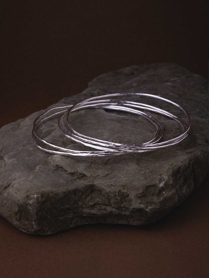 ISIDA SILVER BANGLES - SET OF 5