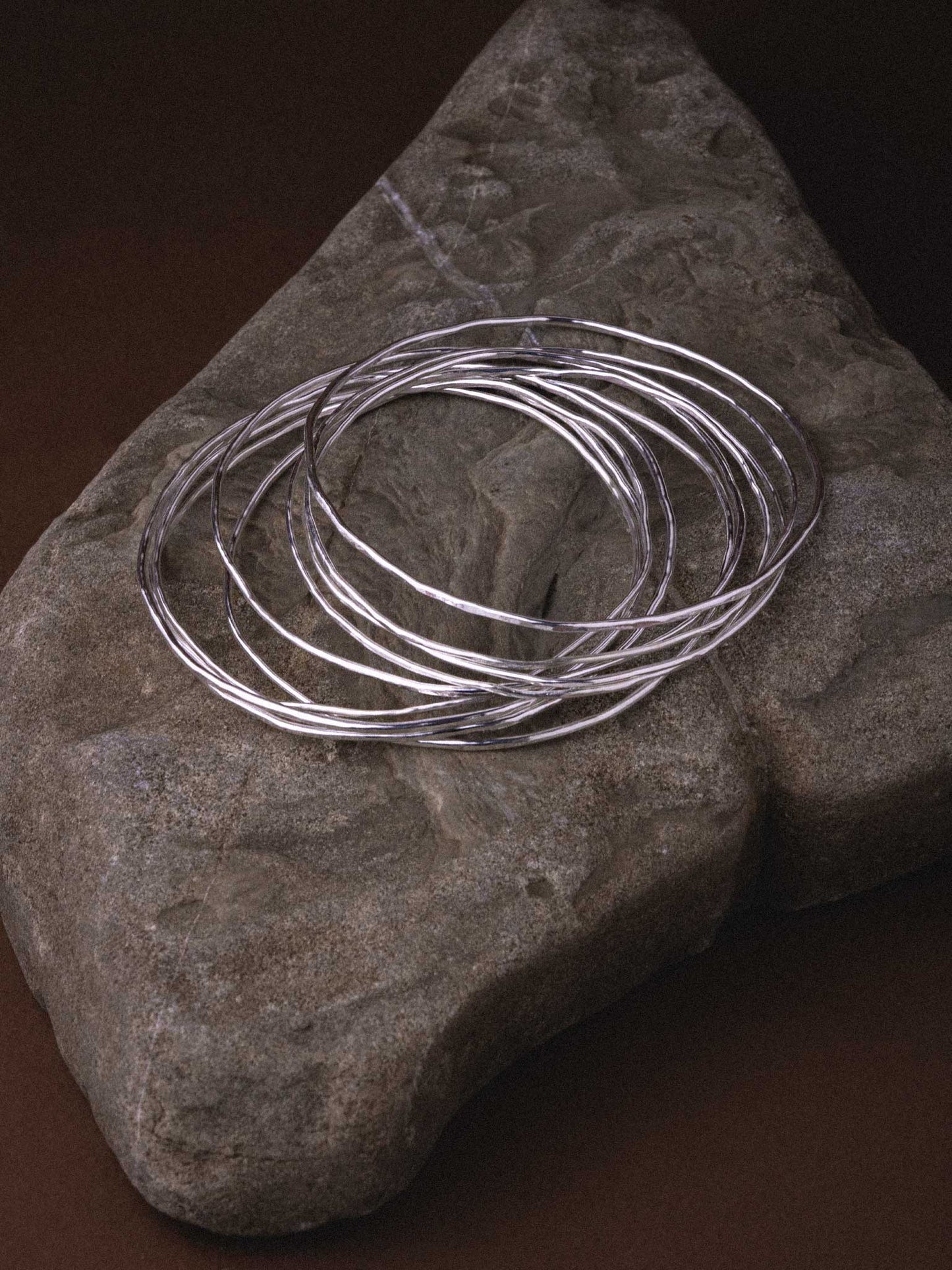 NEFERTITI SILVER BANGLES - SET OF 10