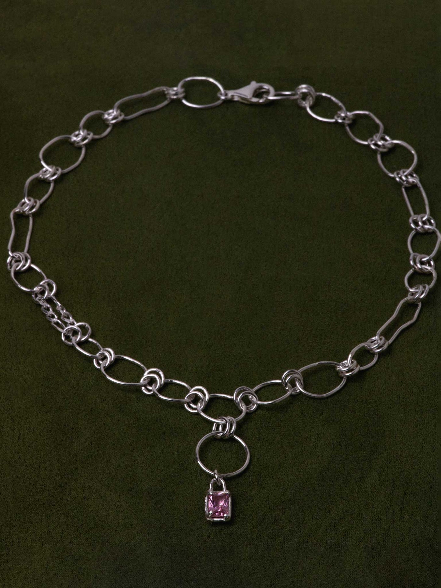 MESSALINA SILVER CHAIN - Ροζ