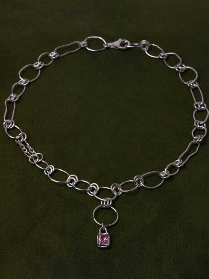 MESSALINA SILVER CHAIN - Ροζ