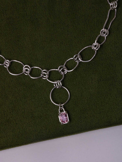 MESSALINA SILVER CHAIN - Ροζ