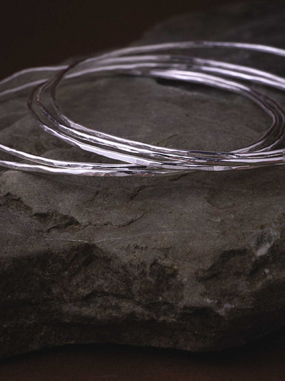 ISIDA SILVER BANGLES - SET OF 5