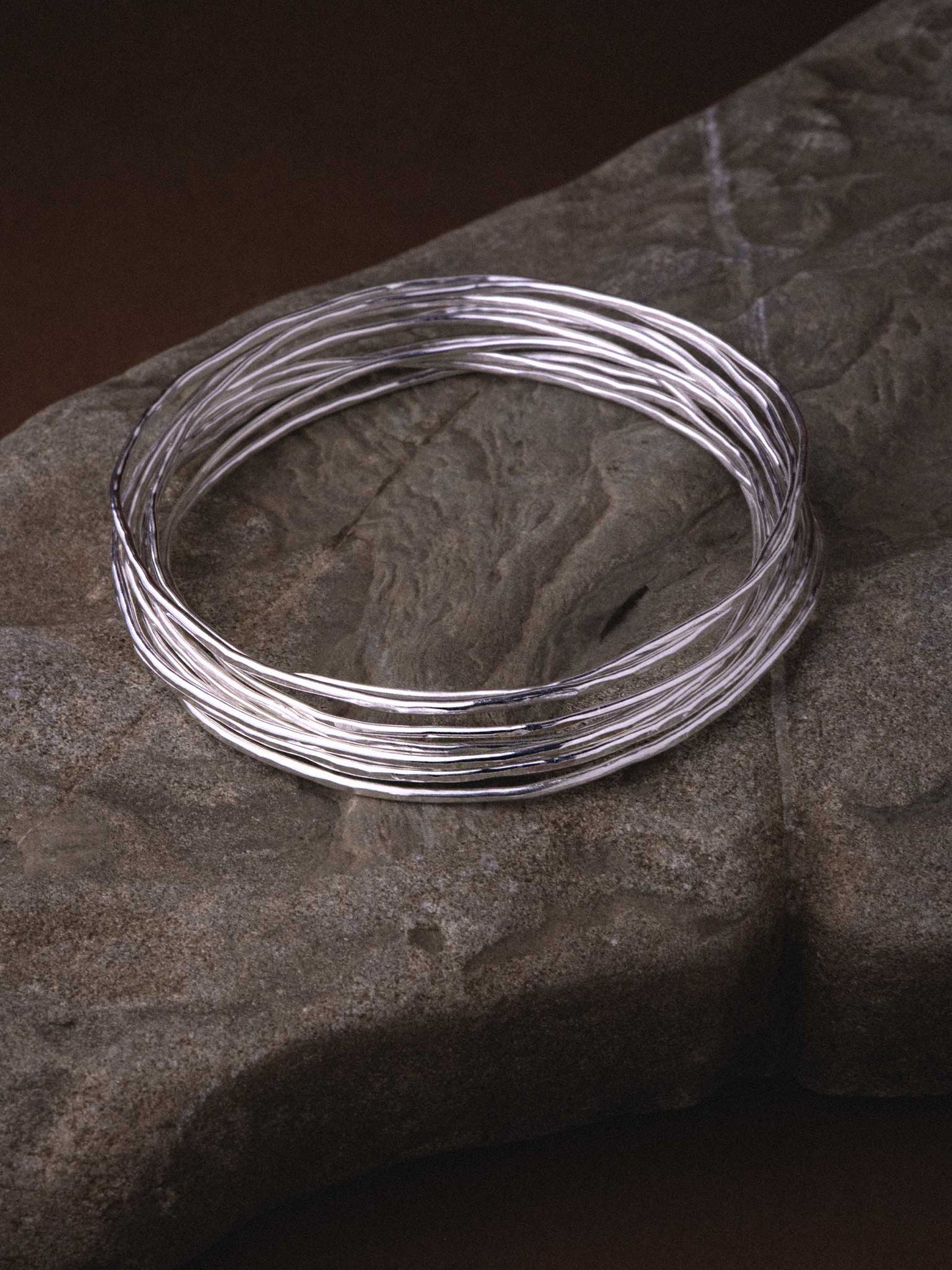 NEFERTITI SILVER BANGLES - SET OF 10