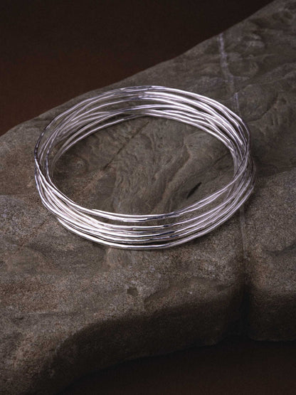 NEFERTITI SILVER BANGLES - SET OF 10