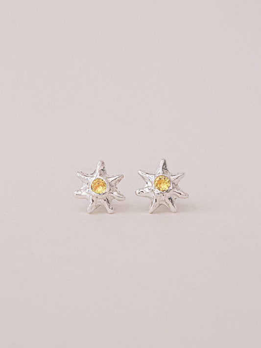 HELIOS STUD EARRINGS - Κίτρινο