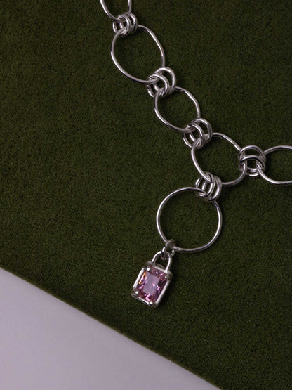 MESSALINA SILVER CHAIN - Ροζ