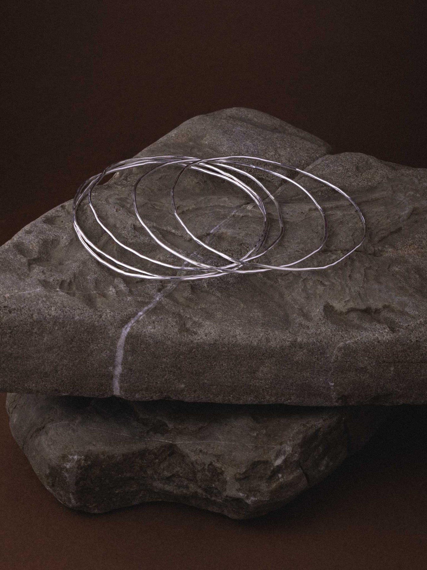 CLEOPATRA SILVER BANGLES - Set of 5