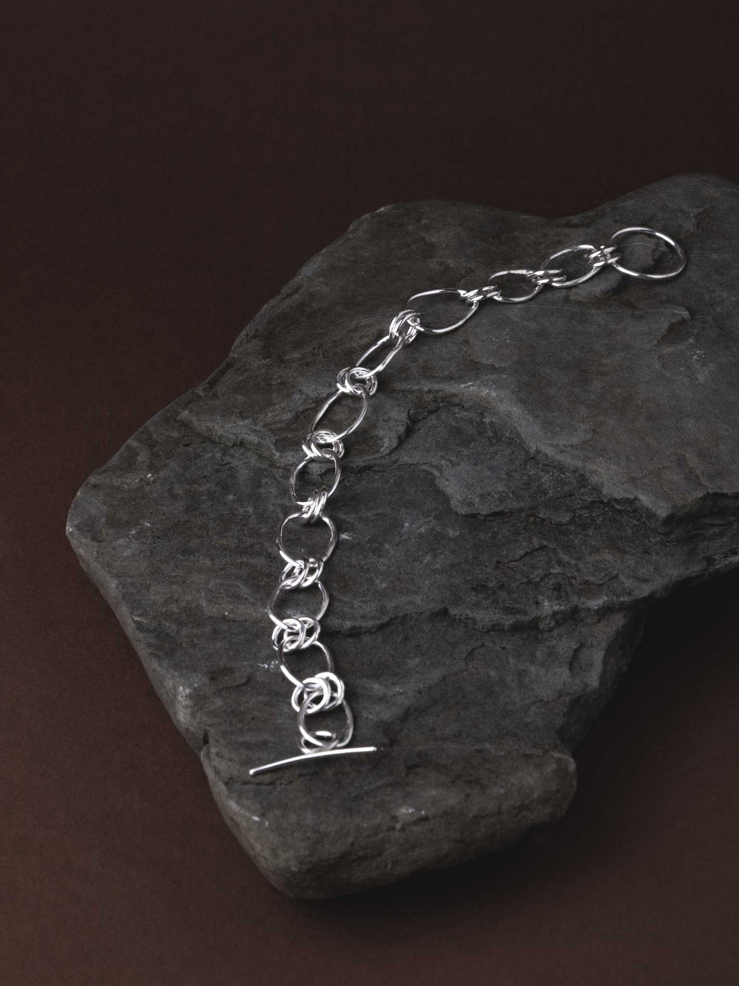 Βραχιόλι από χειροποίητη ασημένια αλυσίδα