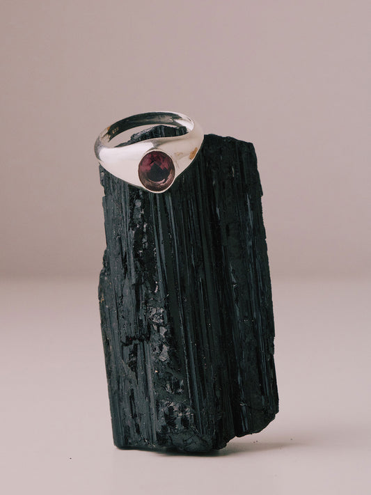 SILVER SPACE RING - AMETHYST