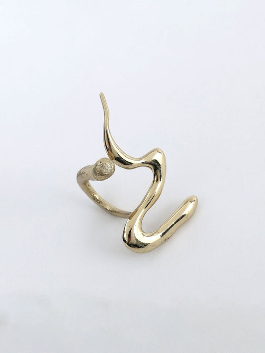 Χειροποίητo ανοιγόμενο δαχτυλίδι με καμπύλες κατασκευασμένο στην Ελλάδα