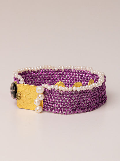 KYRA SILVER BRACELET - Purple